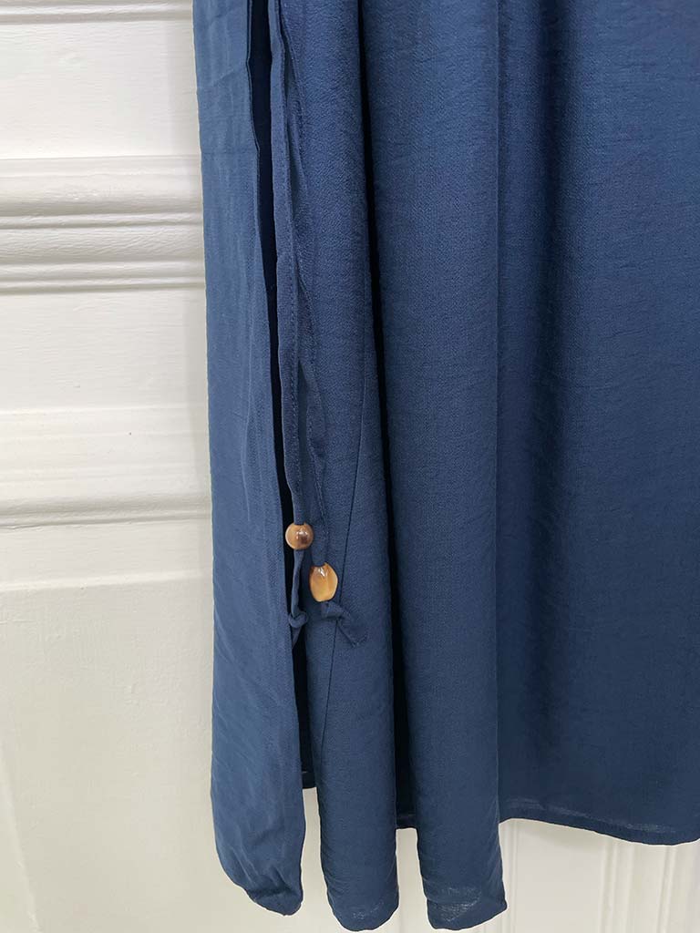 Ruched Tie Side Dress - Navy