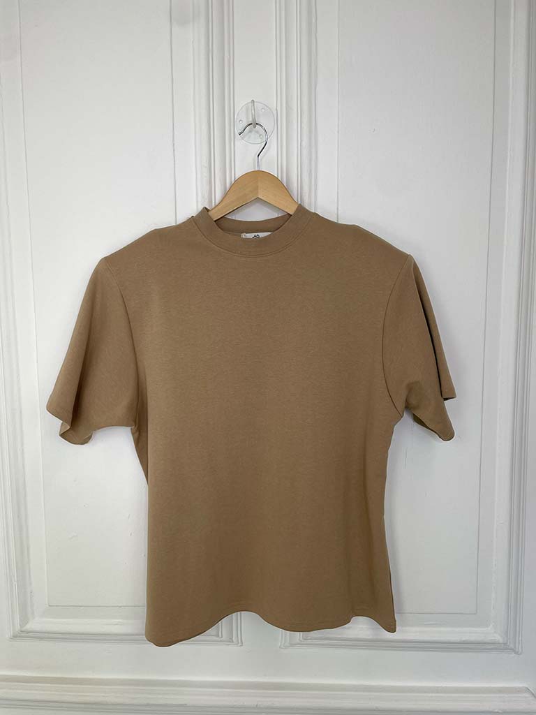 Luxe Jersey Boxy Tee - Taupe