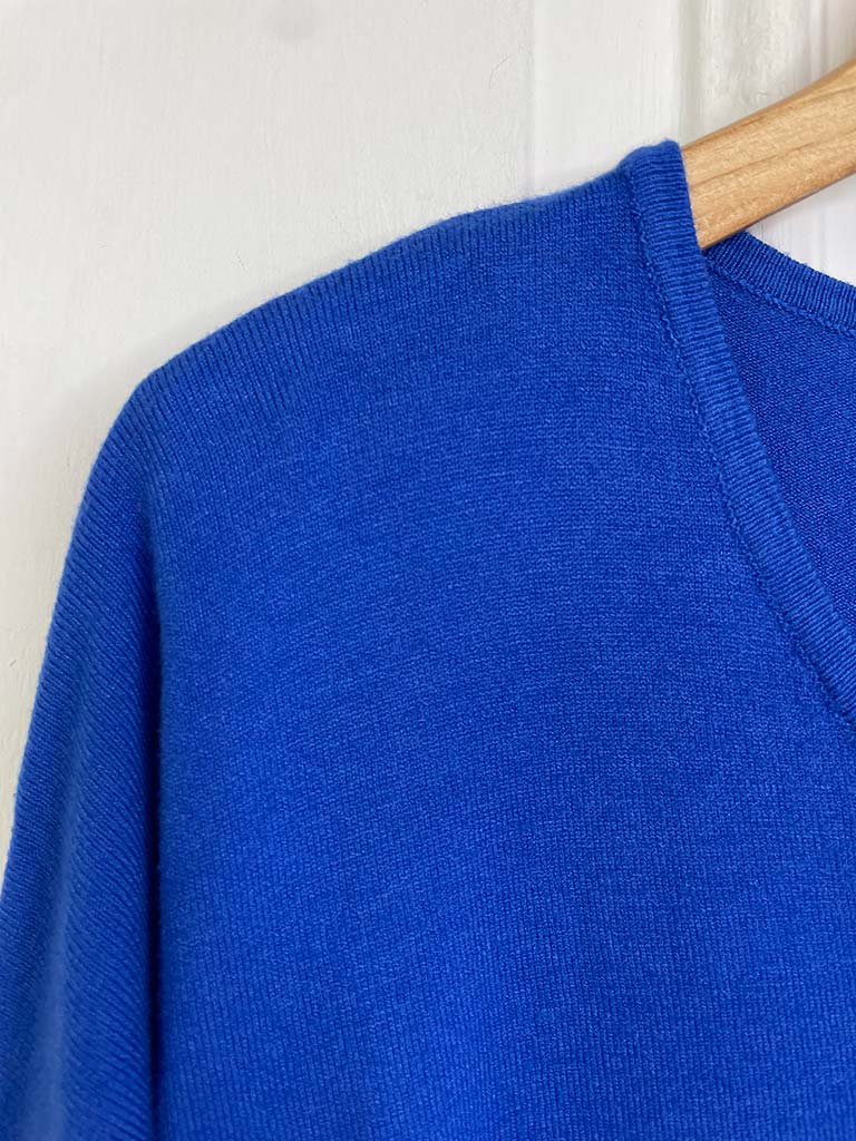 V-Neck Supersoft Knit - Cobalt