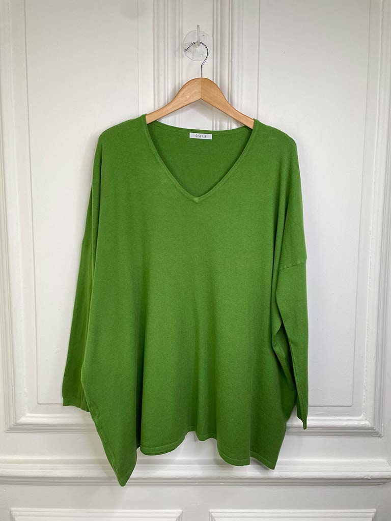 V-Neck Supersoft Knit - Apple