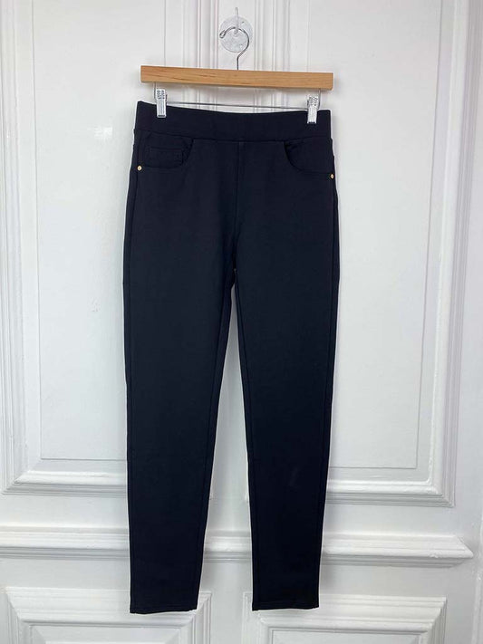 Stretchy High Waisted Jeggings - Black