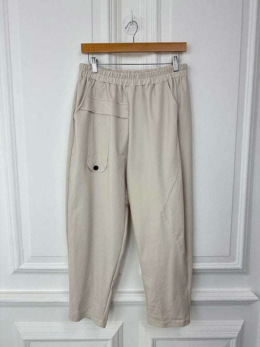 I.D Pocket Button Trousers - Stone