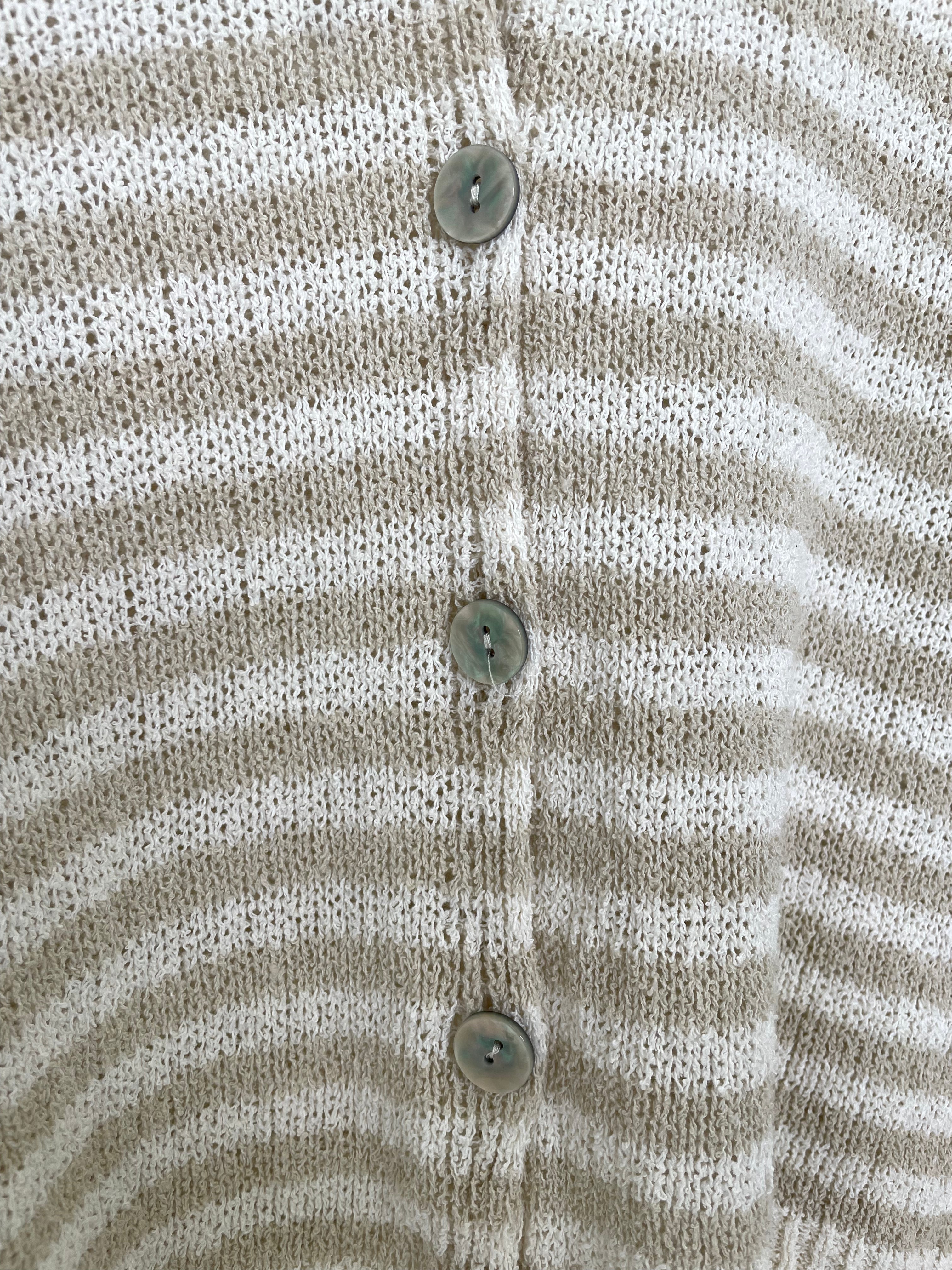 Relaxed Stripe Cardigan - Biscuit