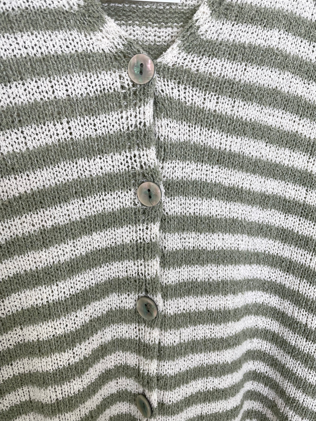 Relaxed Stripe Cardigan - Khaki