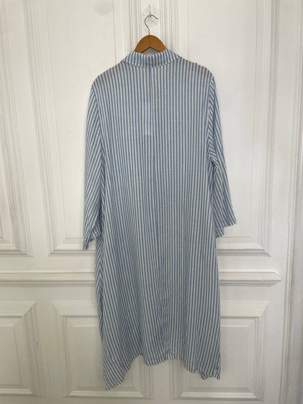 Stripe Linen Shirt Dress - Sky