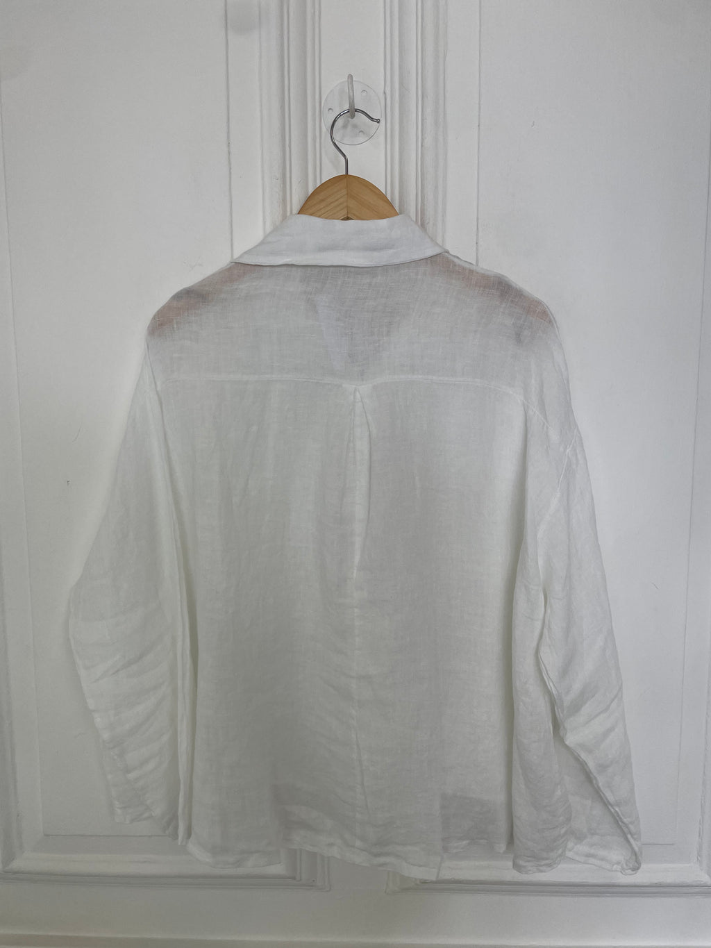 Linen Boxy Pocket Shirt - White