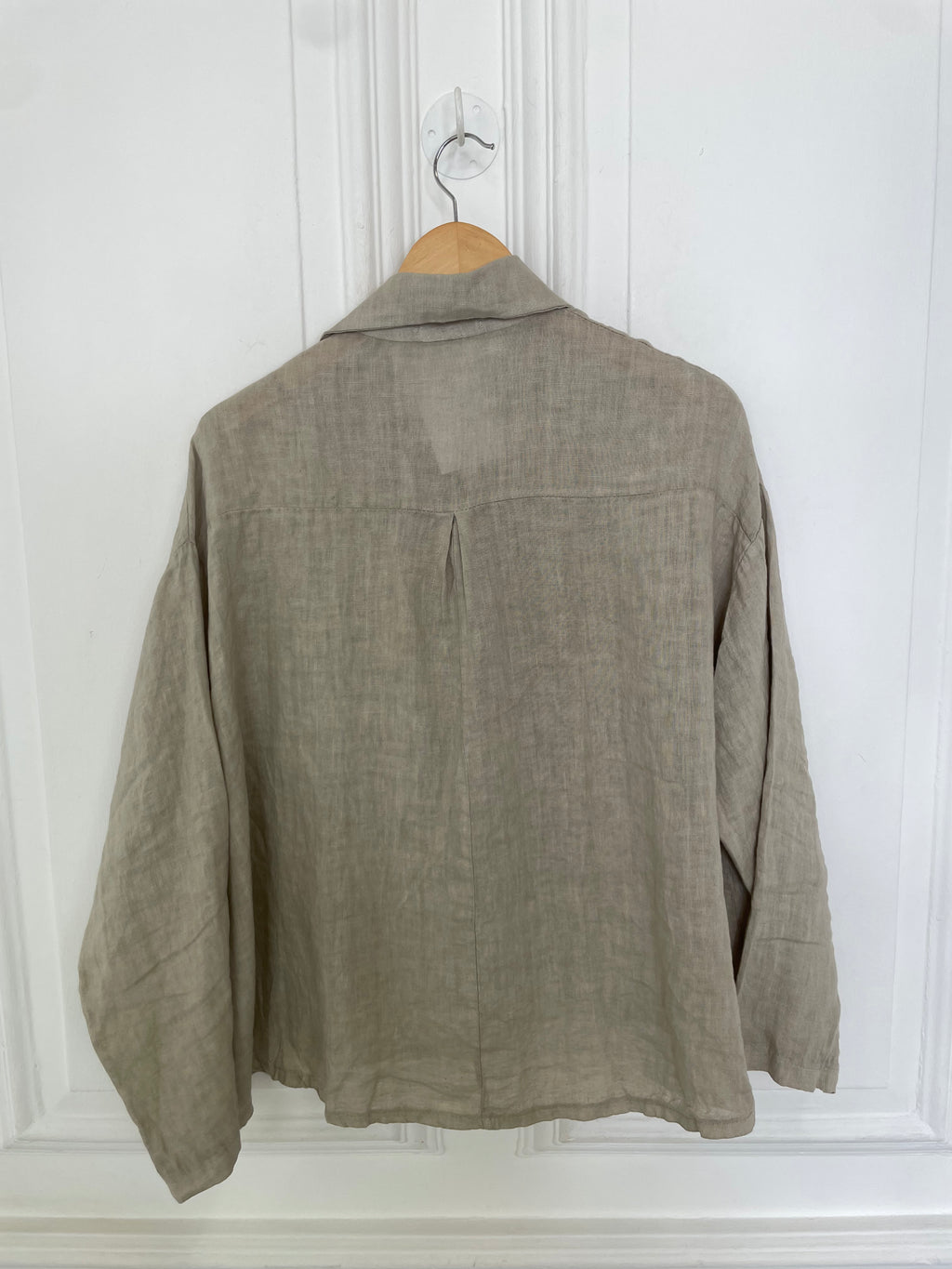 Linen Boxy Pocket Shirt - Biscuit