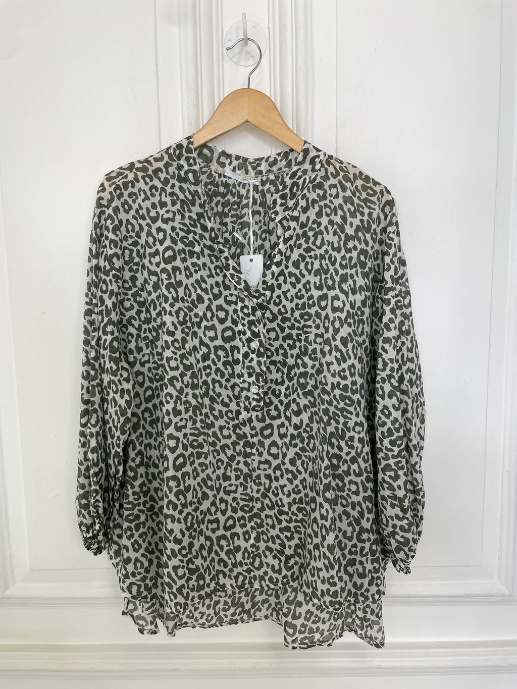Animal Print Blouse  - Khaki