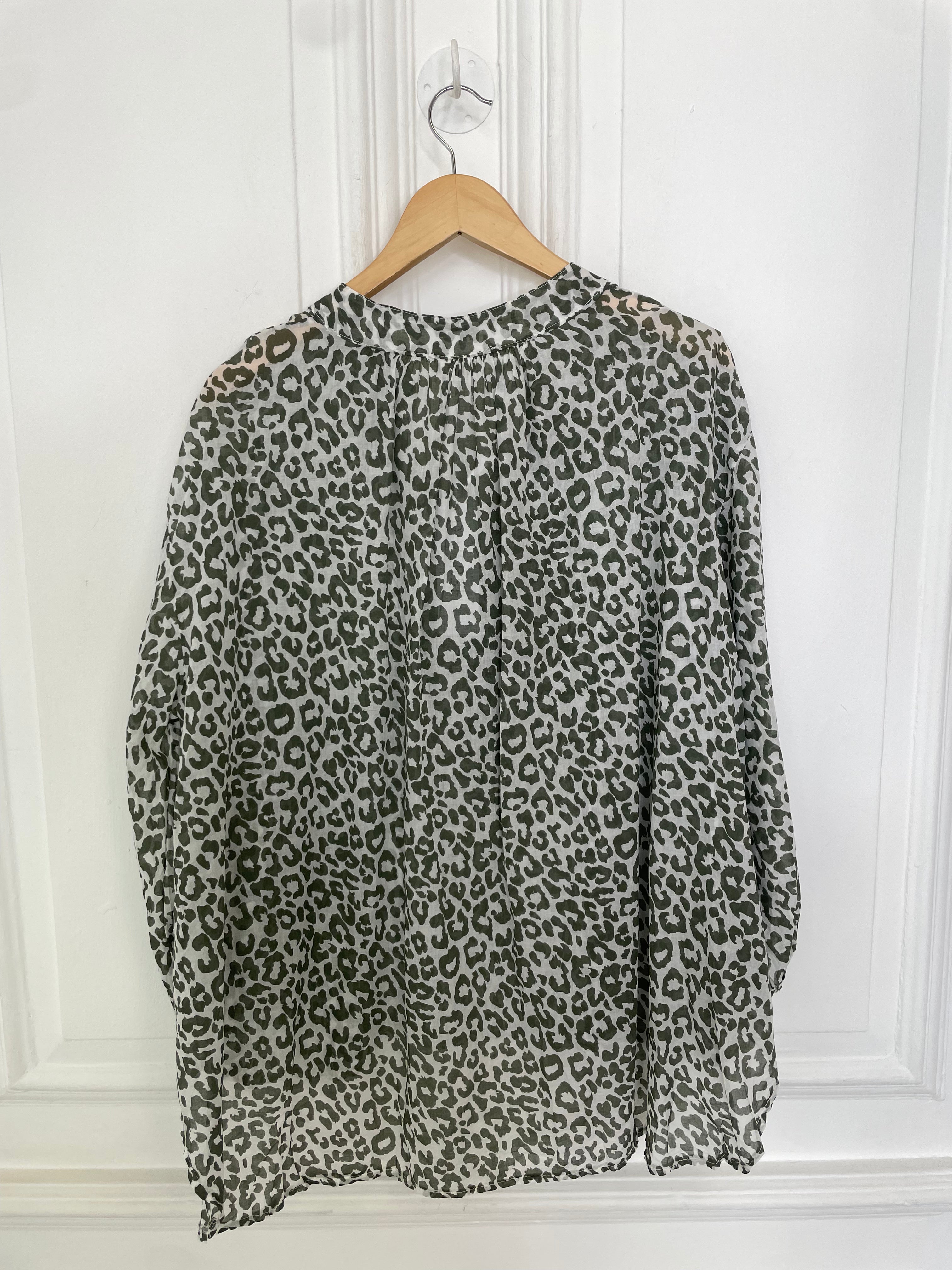 Animal Print Blouse  - Khaki