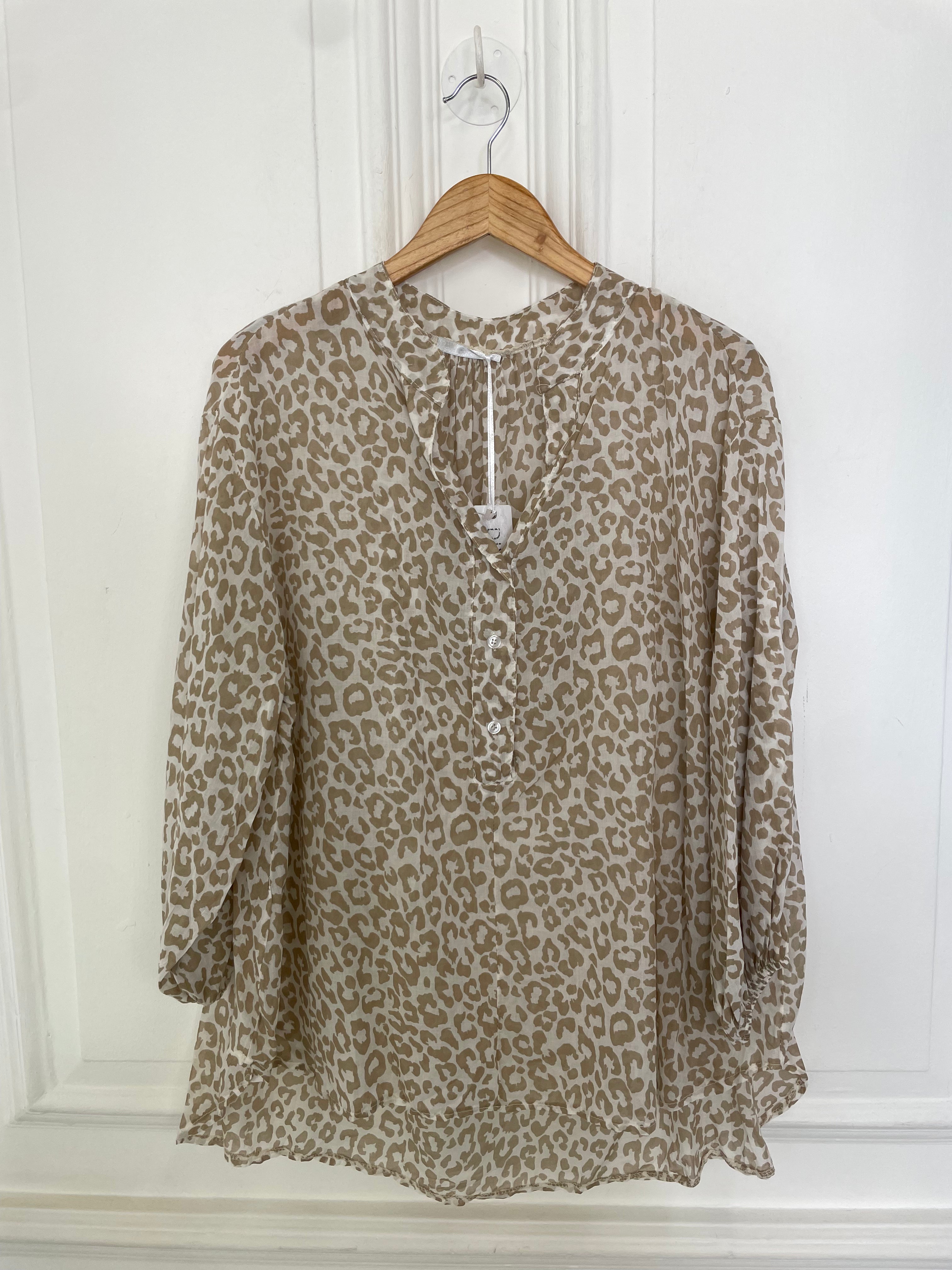 Animal Print Blouse  - Latte