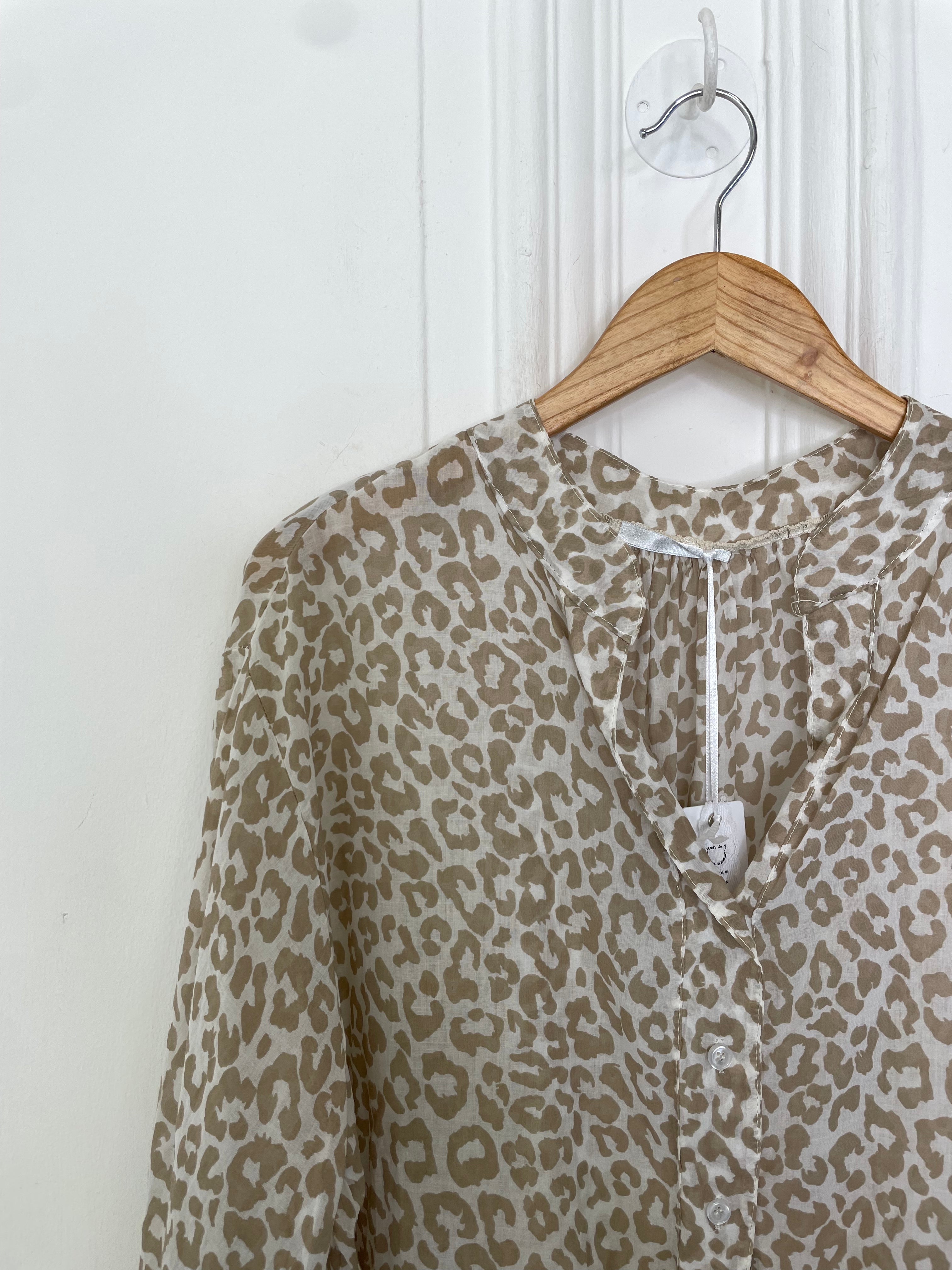 Animal Print Blouse  - Latte