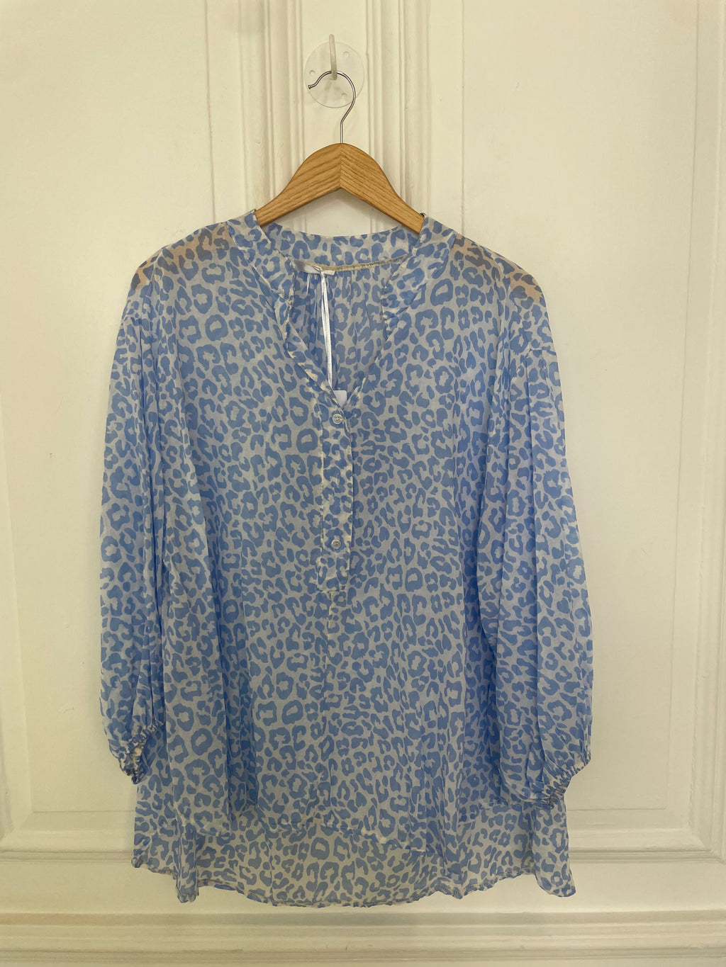 Animal Print Blouse  - Sky