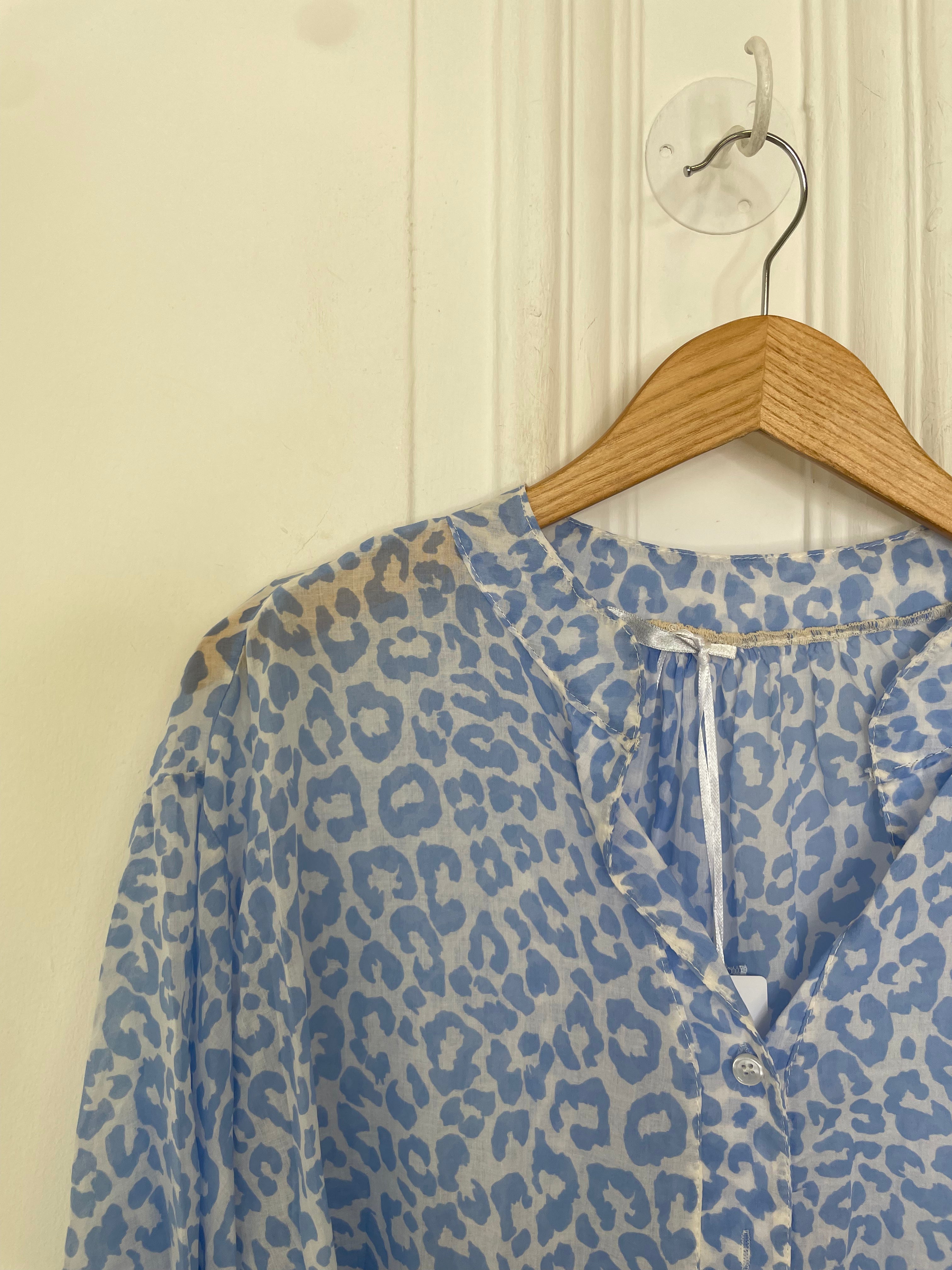 Animal Print Blouse  - Sky