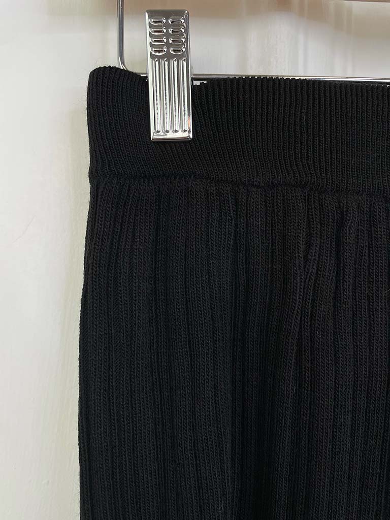 Ribbed Knitted Palazzo Co-ord - Black