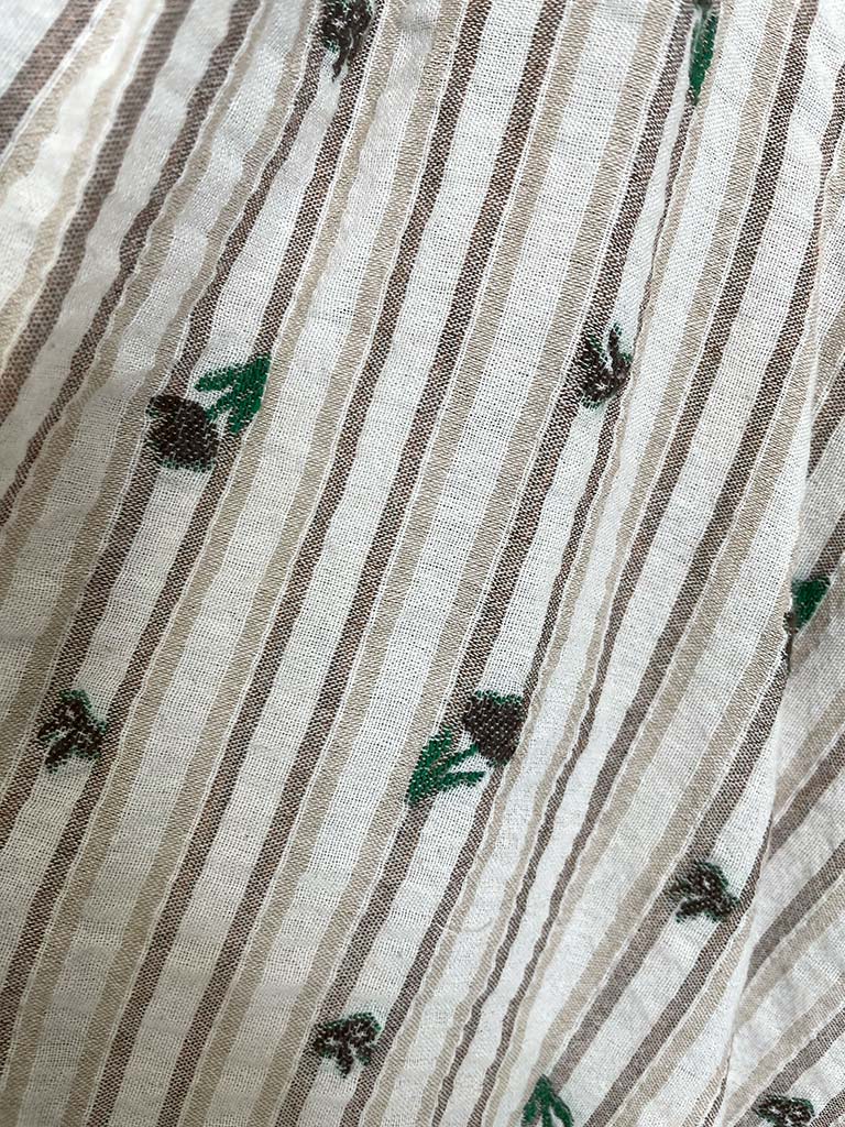 Vintage Rose Stripe Shirt - Natural