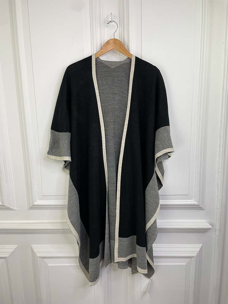 Two Tone Cape - Black