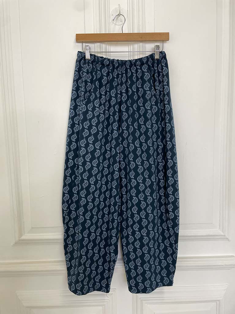 Paisley Cocoon Trousers - Navy