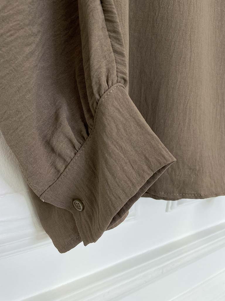 Tie Front Top - Taupe