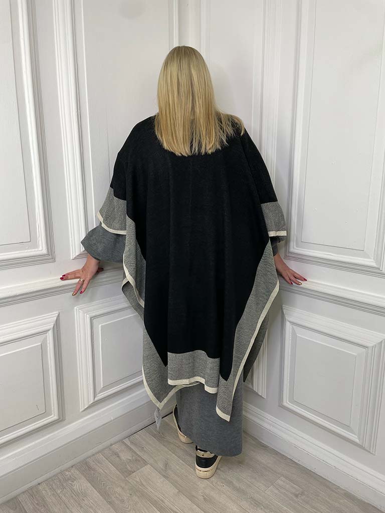 Two Tone Cape - Black