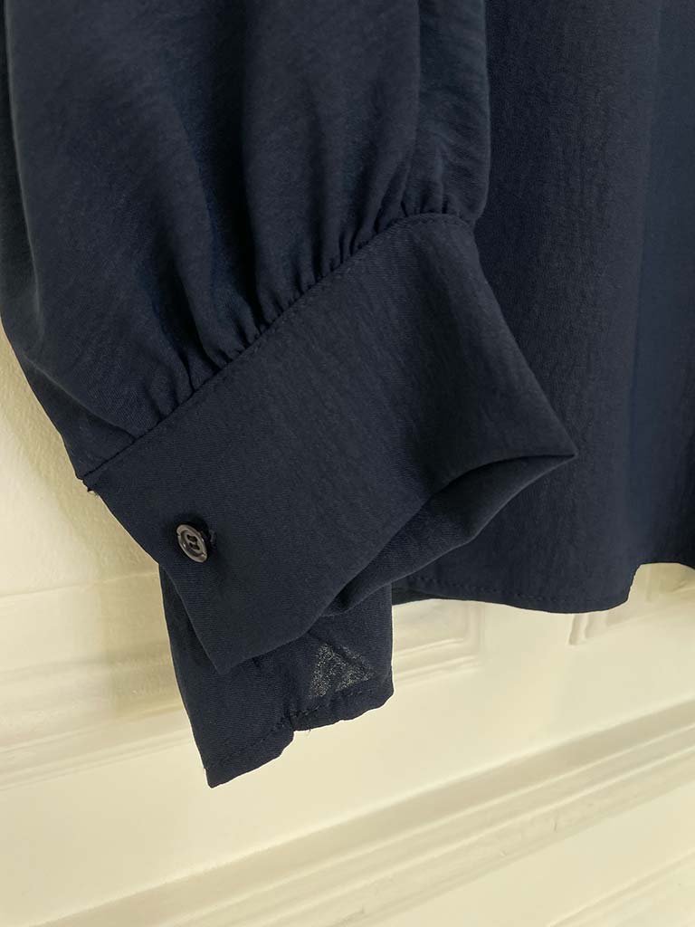 Tie Front Top - Navy