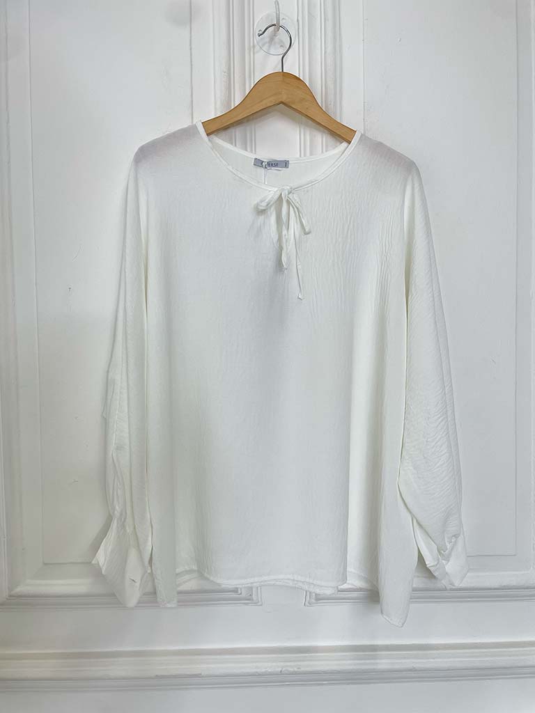 Tie Front Top - Warm White