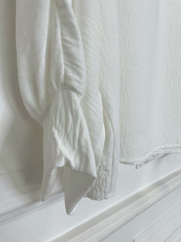 Tie Front Top - Warm White