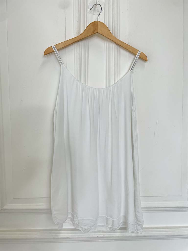 Plaited Strap Cami - White