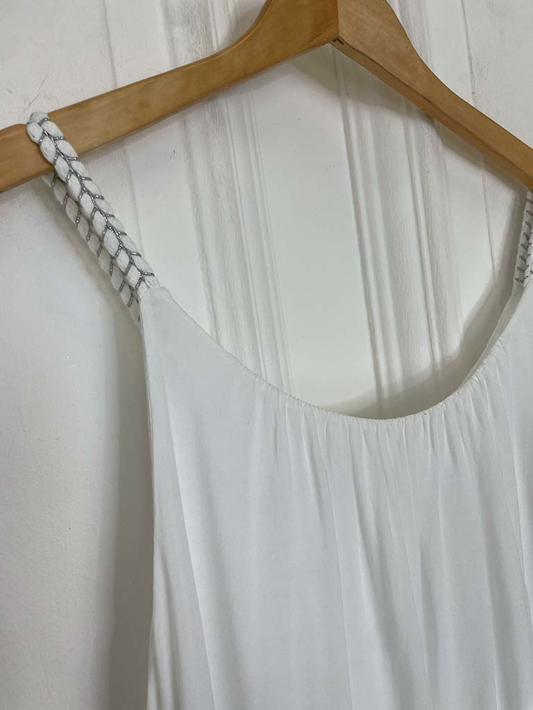 Plaited Strap Cami - White