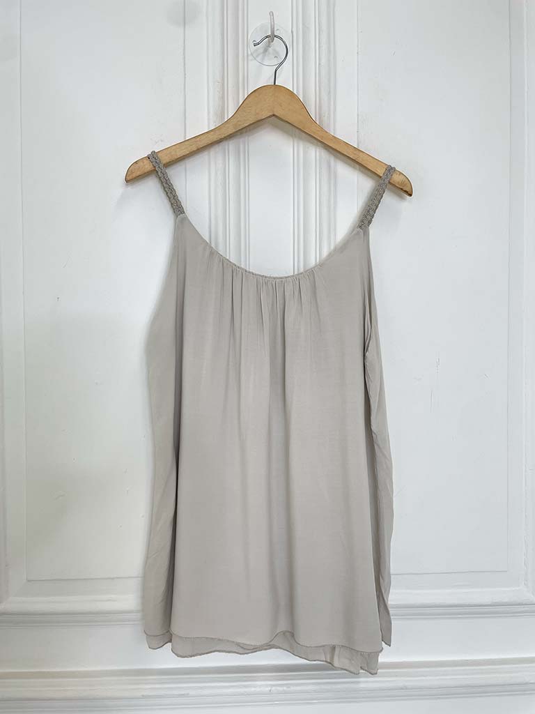 Plaited Strap Cami - Stone
