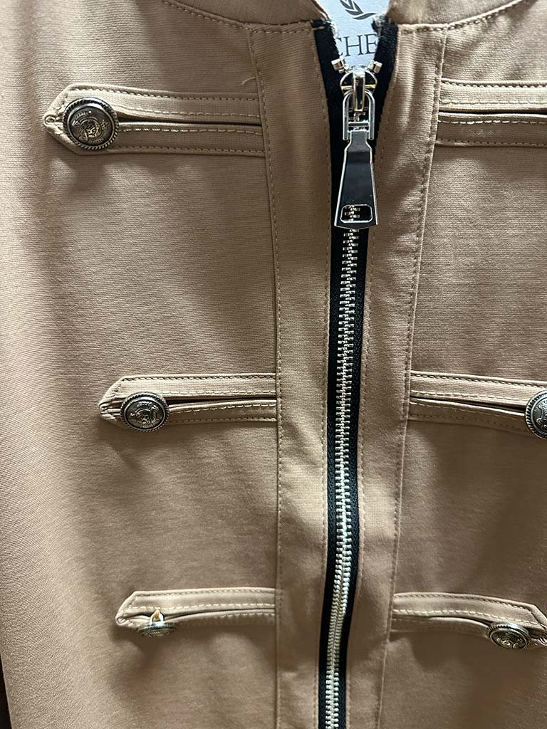 Military Cotton Blend Jacket - Caramel