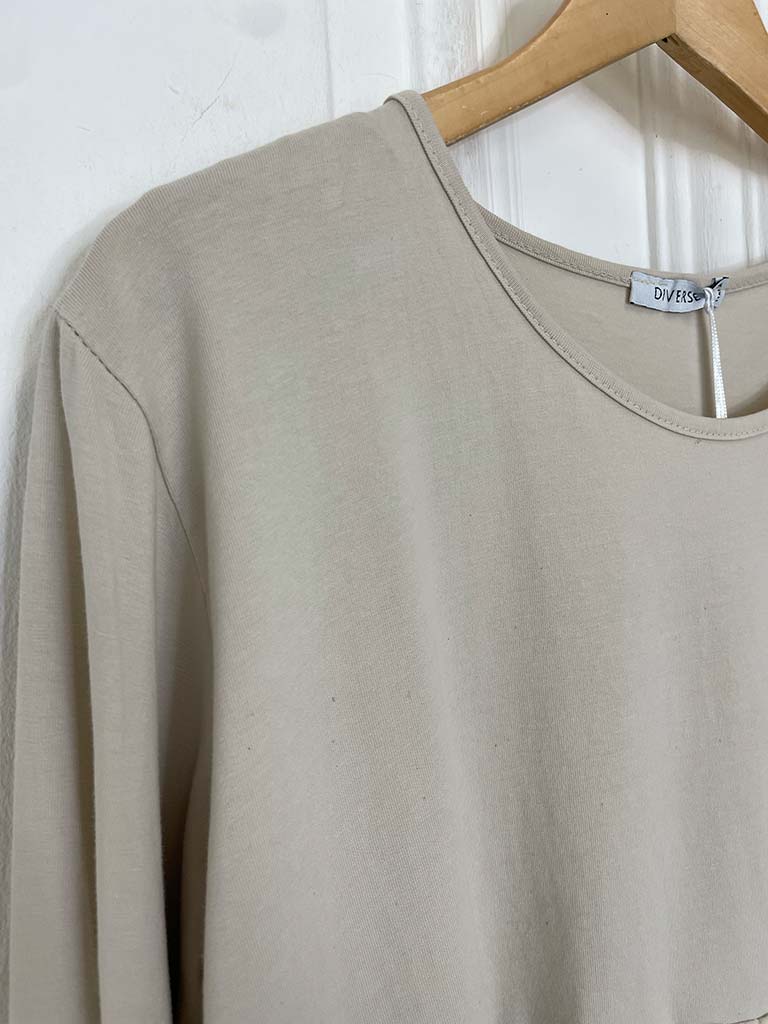 Long Sleeve Tiered Top - Stone