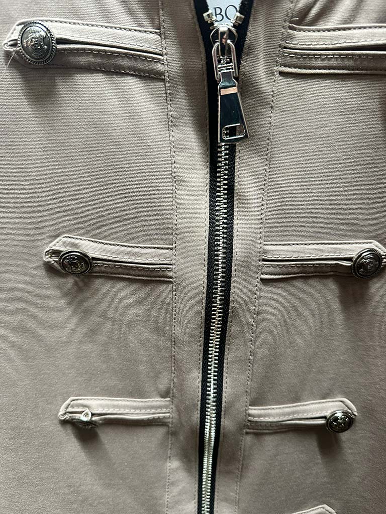 Military Cotton Blend Jacket - Latte