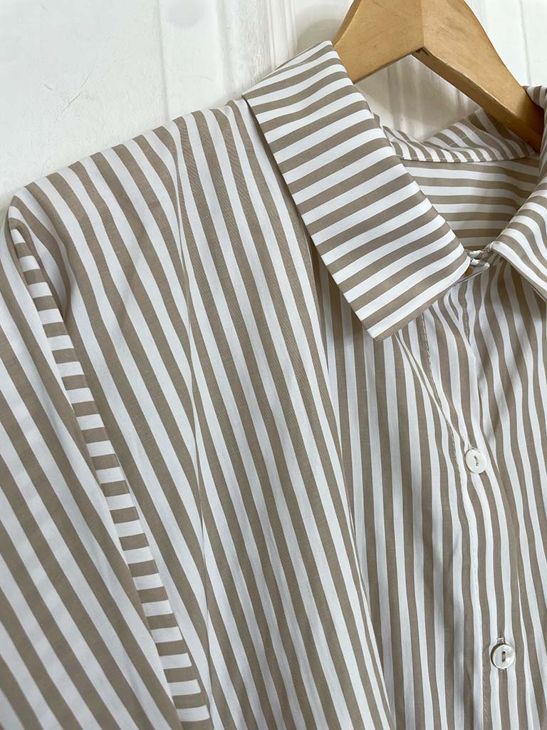 Oversized Stripe Shirt - Stone