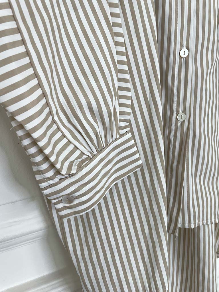Oversized Stripe Shirt - Stone