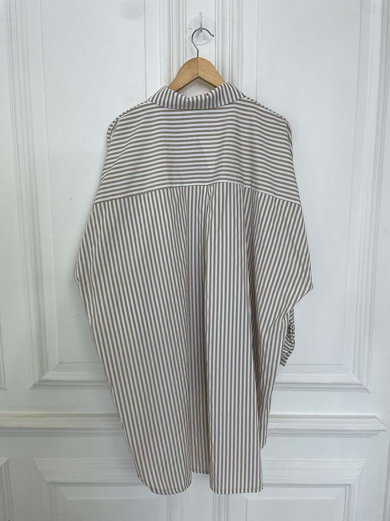 Oversized Stripe Shirt - Stone