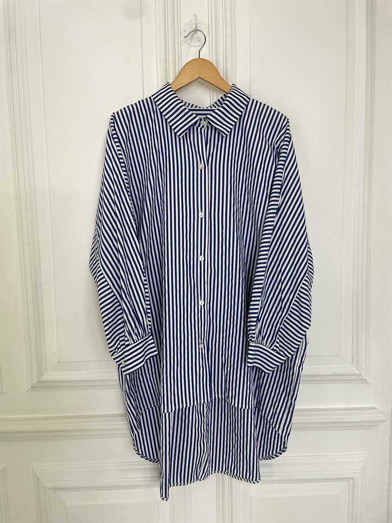 Oversized Stripe Shirt - Navy
