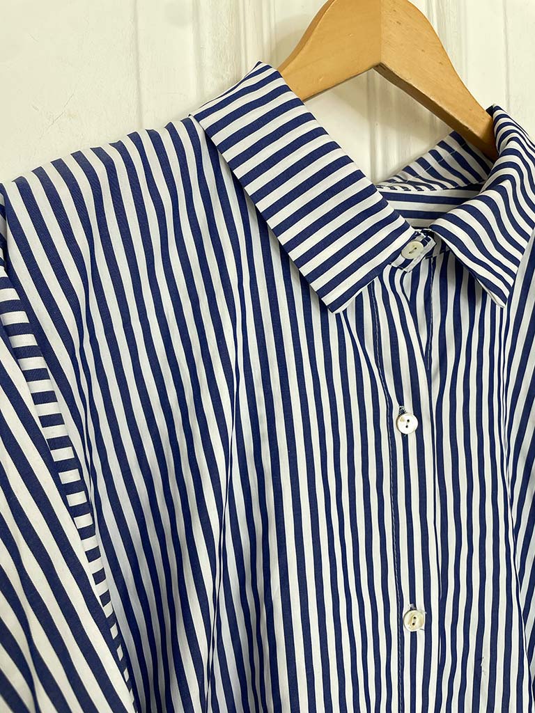 Oversized Stripe Shirt - Navy
