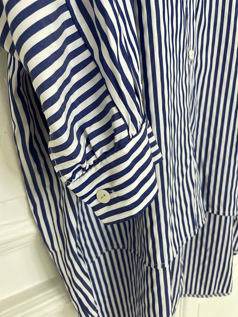 Oversized Stripe Shirt - Navy