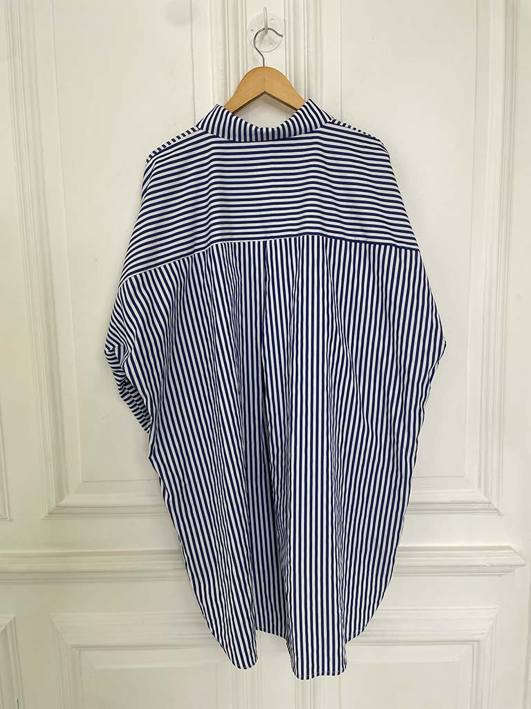 Oversized Stripe Shirt - Navy