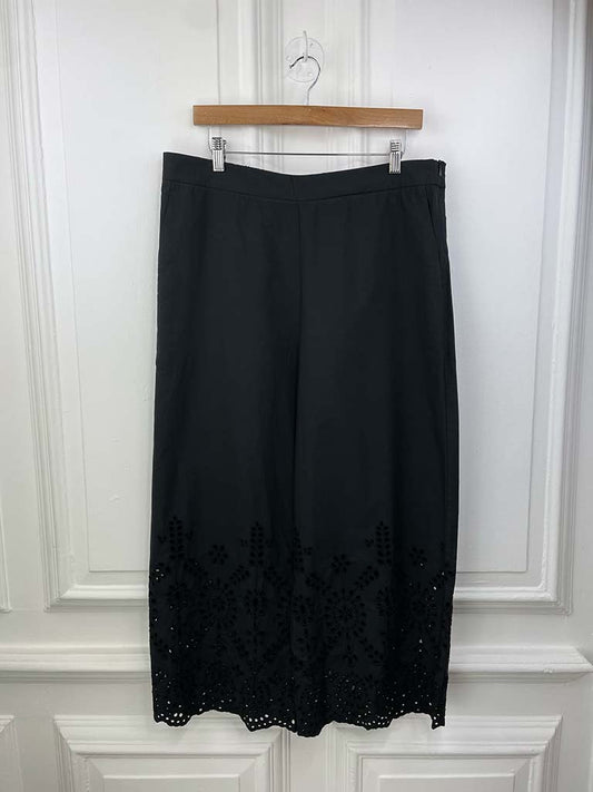 Malissa J 7/8 Broderie Anglaise Trousers - Black