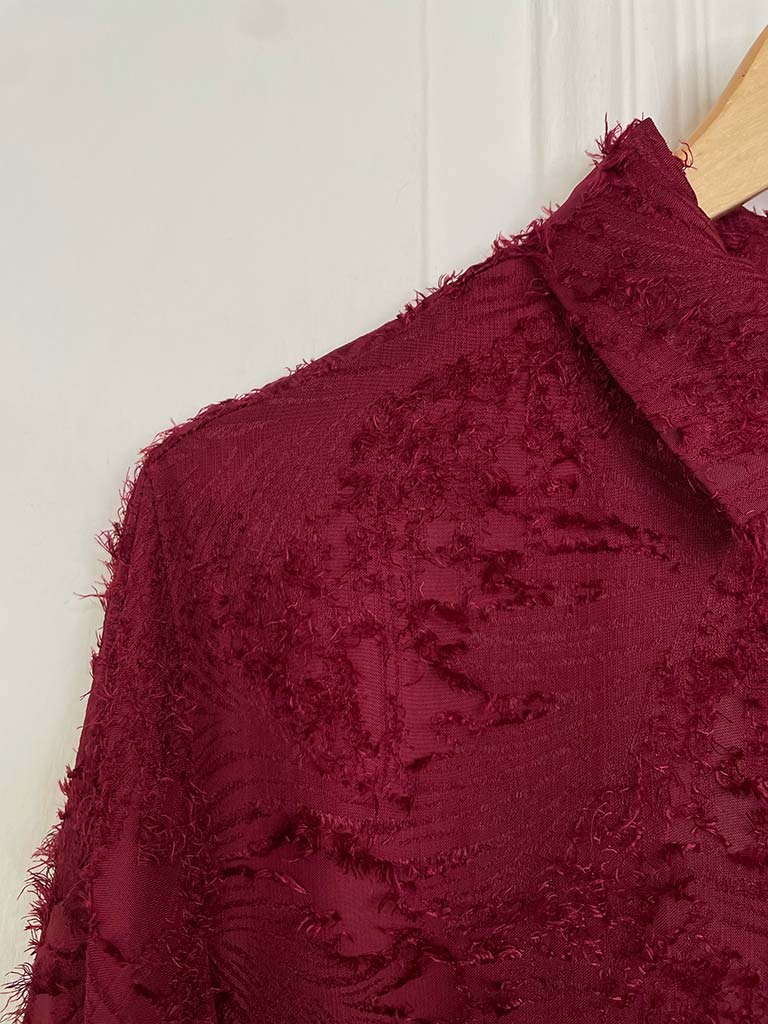 Textured Shirt - Burgundy