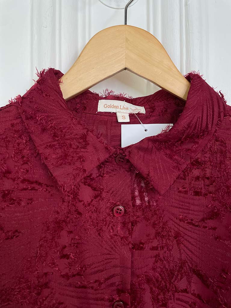 Textured Shirt - Burgundy