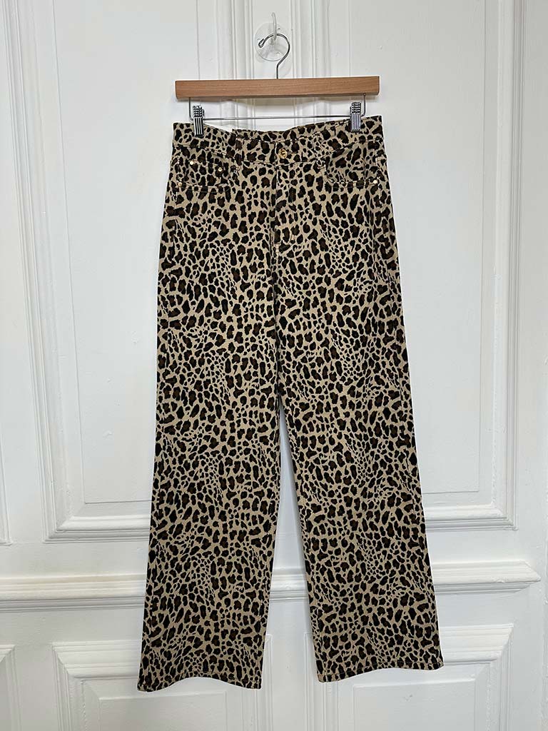 G-Smack Leopard Wide Leg Jeans - Natural