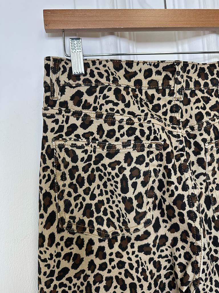 G-Smack Leopard Wide Leg Jeans - Natural