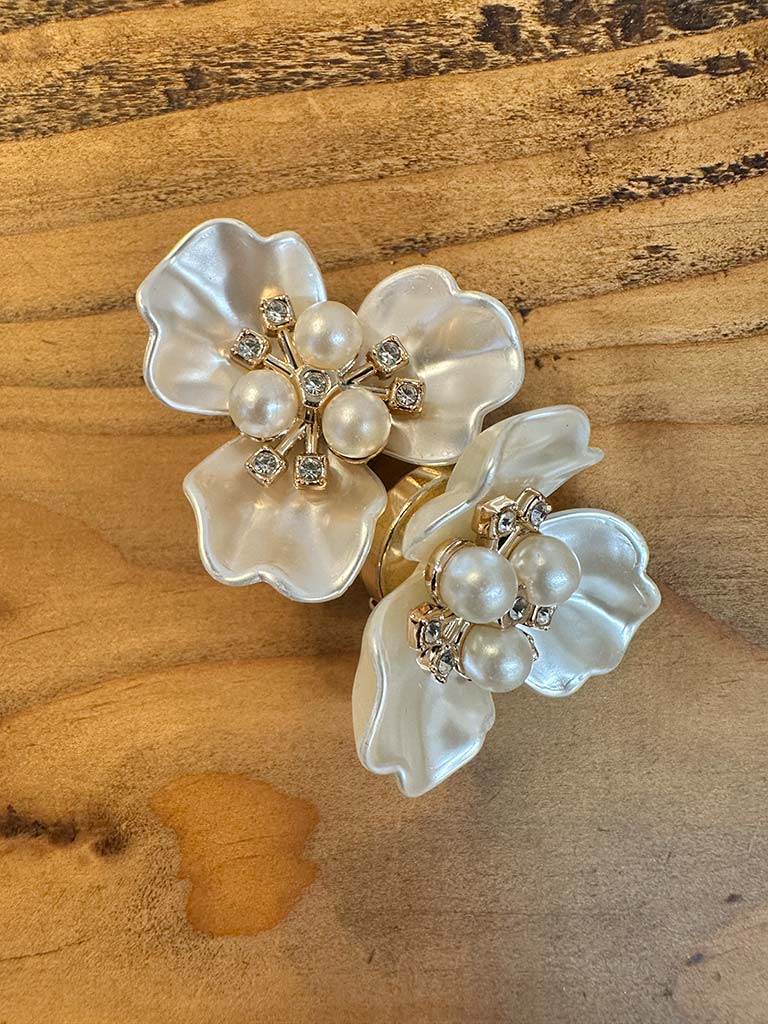 Pearl Flower Button Covers