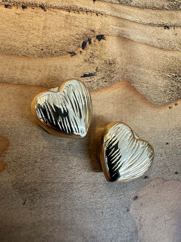 Gold Heart Button Covers