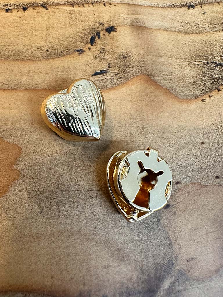 Gold Heart Button Covers