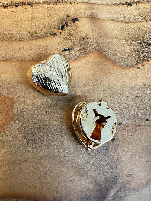 Gold Heart Button Covers