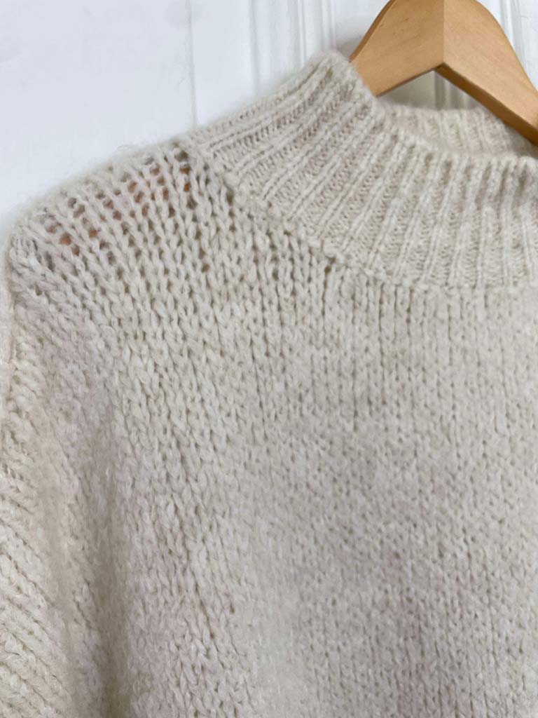 Chunky Exposed Seam Knit - Winter White