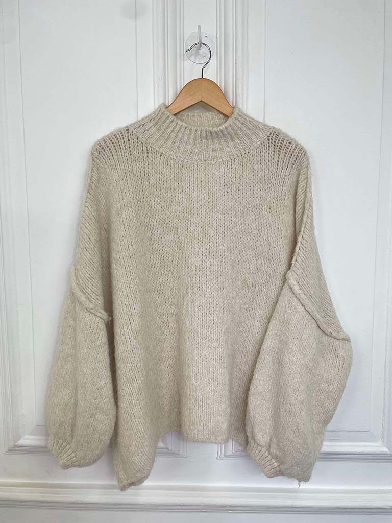 Chunky Exposed Seam Knit - Winter White